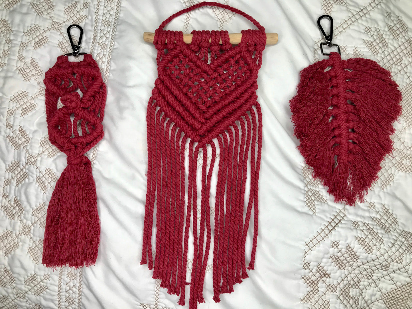 Heart macramé wall hanging