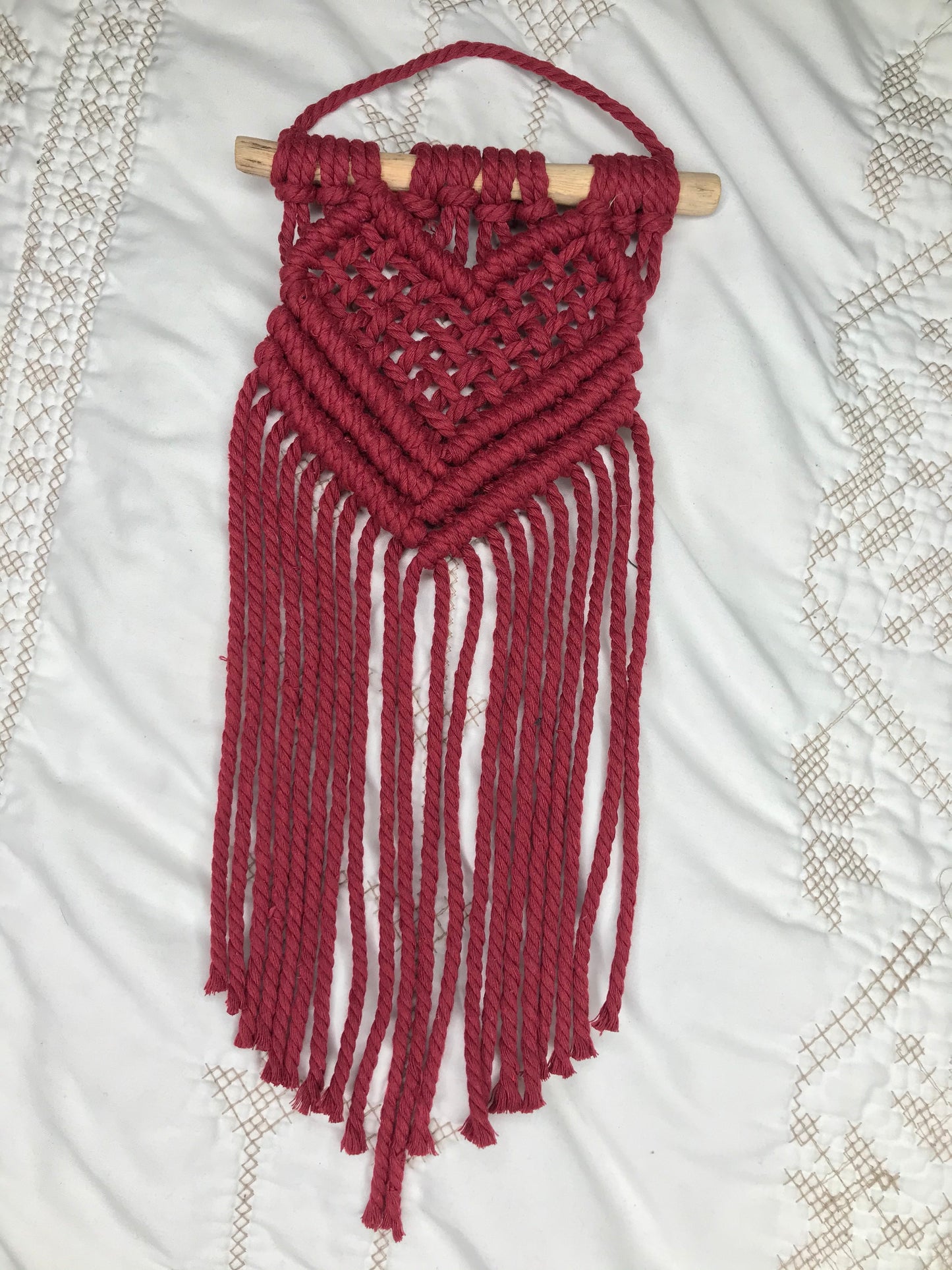 Heart macramé wall hanging