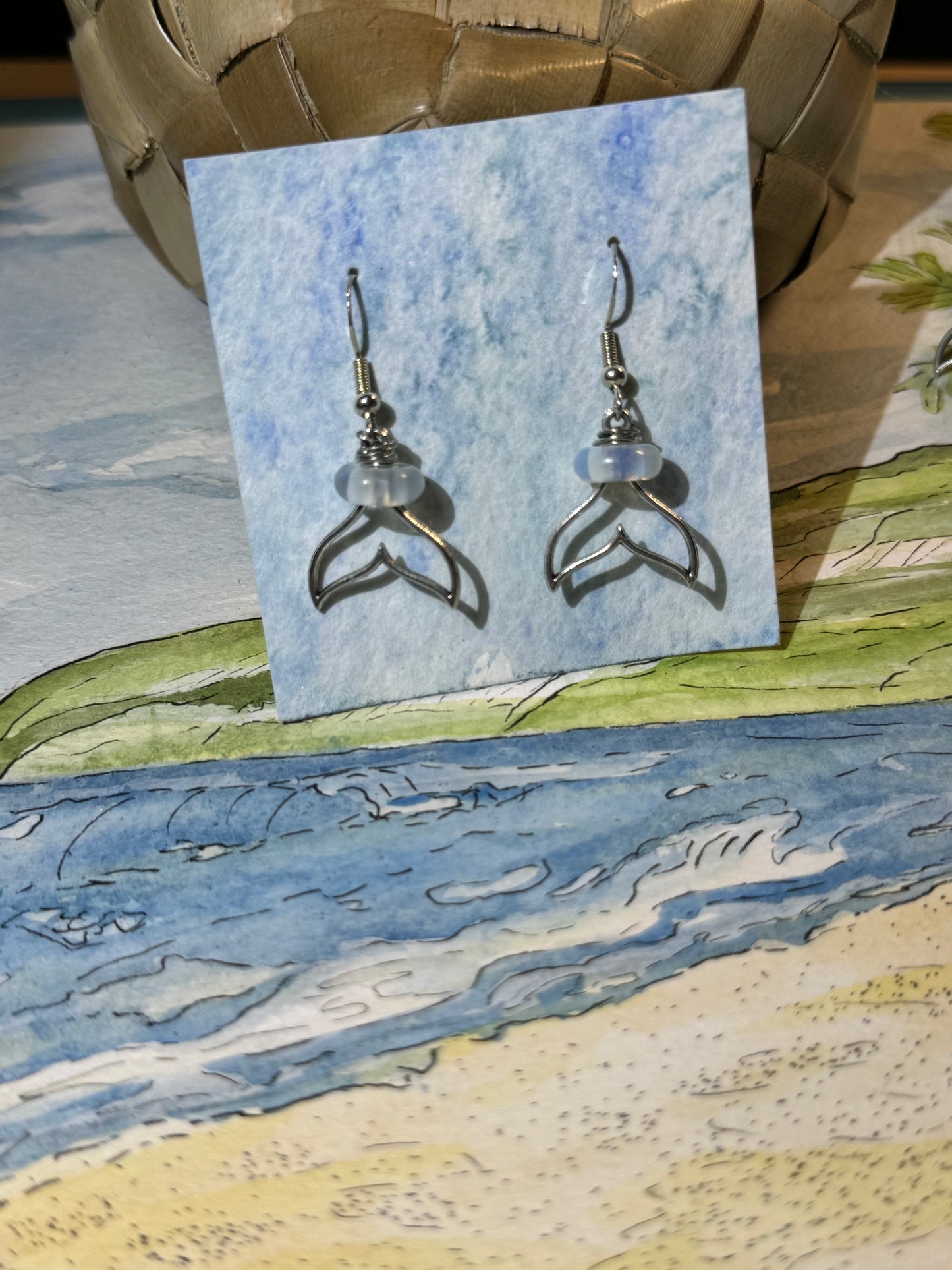 Dolphin/whale tail earrings